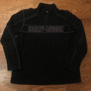 Harley Davidson 1/4 zip with grey stitching sz Lg